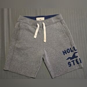 Hollister Men's Athletic Gray Shorts with Blue Logo